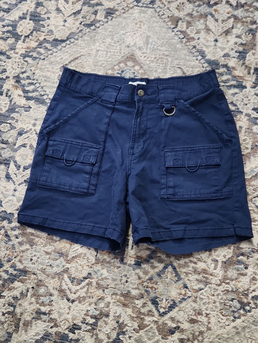 Ocean Coast Navy Utility Cargo Shorts with D-Ring Detail